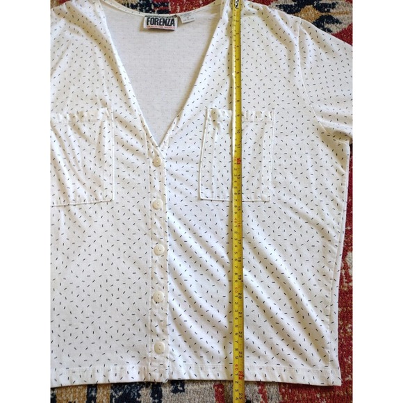 Vintage Athentic Forenza Sportswear White Button Down Shirt Size M Pockets - Picture 4 of 6
